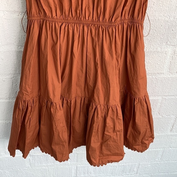 Secret Mission Bartolina Ruffled Cotton Crochet Flutter Sleeve Pocket Dress sz L - Picture 5 of 16